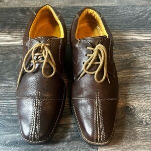 Sandro Brown Leather Men's Dress Shoes Comfort Soft Gel Size 10D